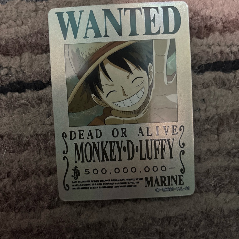 Onepiece Anime Wanted Poster Metallic Design